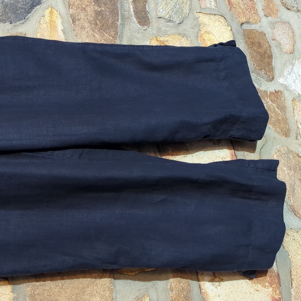 J. Jill 100% Linen Deep Blue Relaxed Pants - Picture 3 of 11